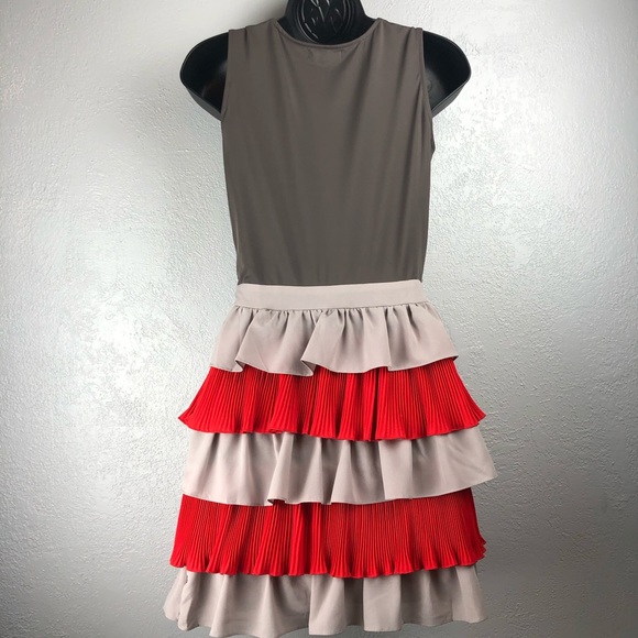 MISOPE grey and red ruffle tank dress Sz s… - Picture 6 of 11